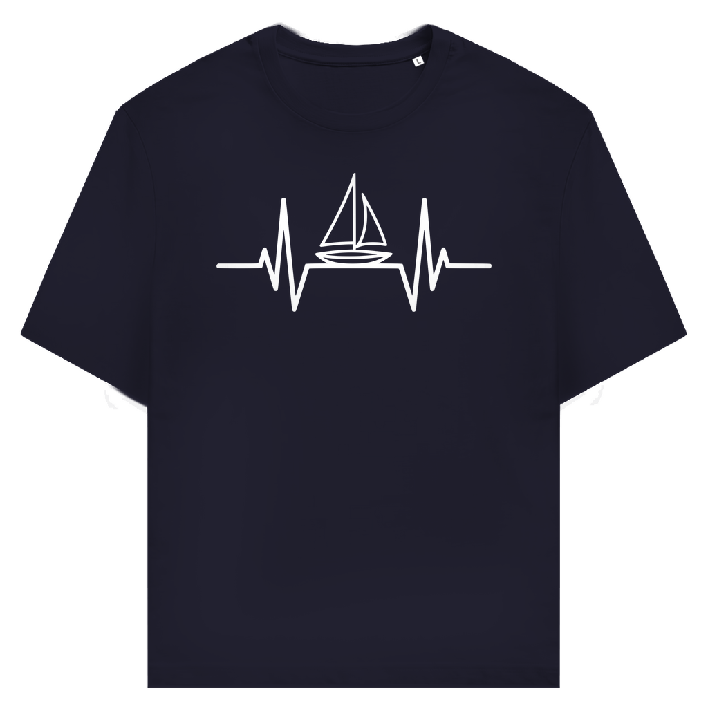 T-Shirt Heartbeat Segelboot – Maritimes Herren Shirt | CPTN Wear