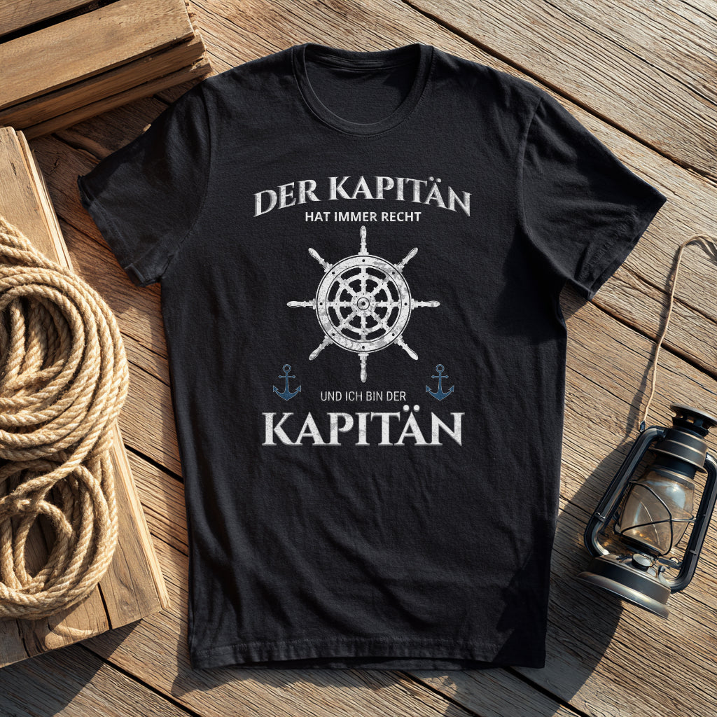 T-Shirt Der Kapitän hat immer Recht – Maritimes Herren Shirt | CPTN Wear