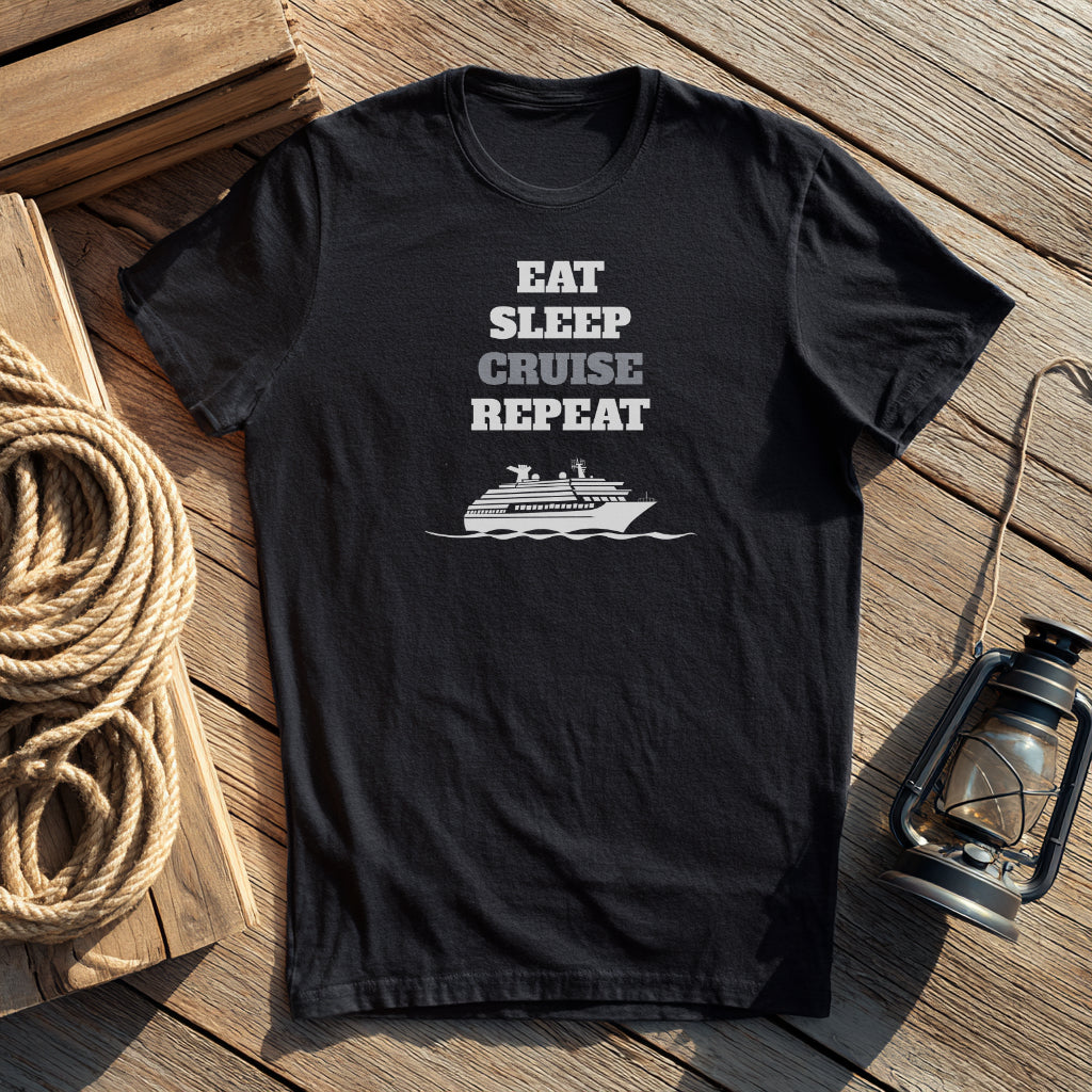 T-Shirt Heartbeat Eat Sleep Cruise Repeat – Maritime Mode | CPTN Wear