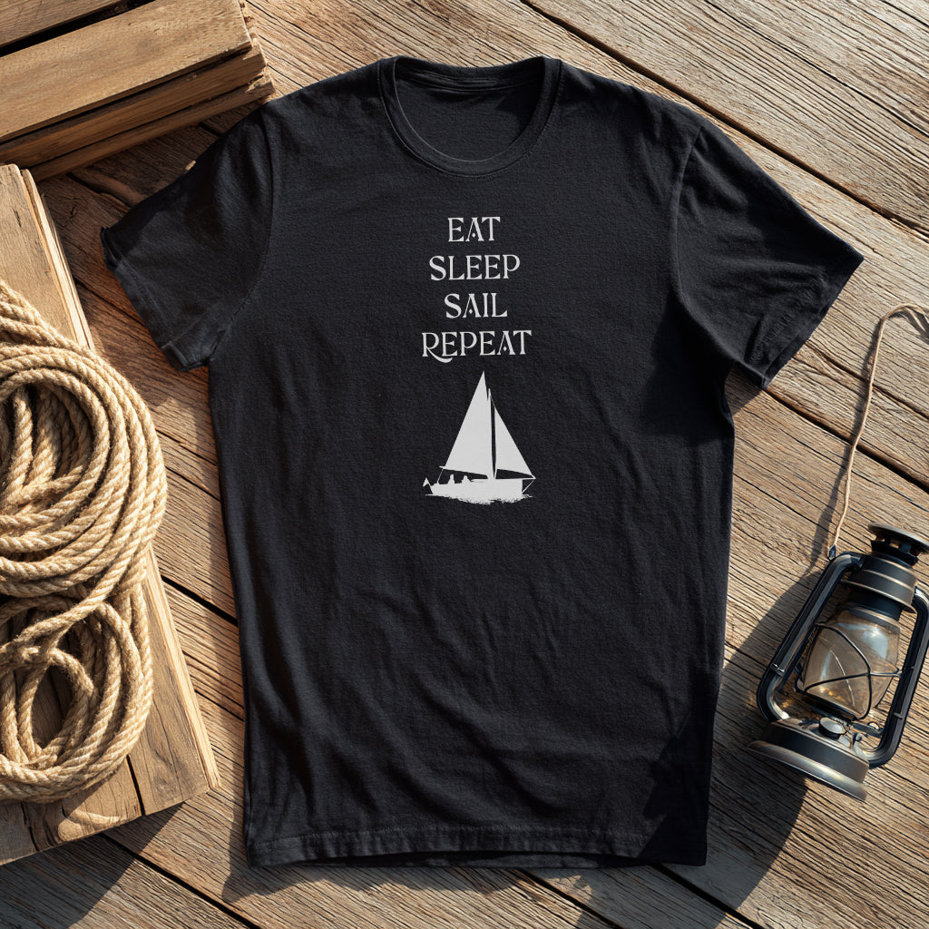 T-Shirt Heartbeat Eat Sleep Sail Repeat – Maritime Mode | CPTN Wear