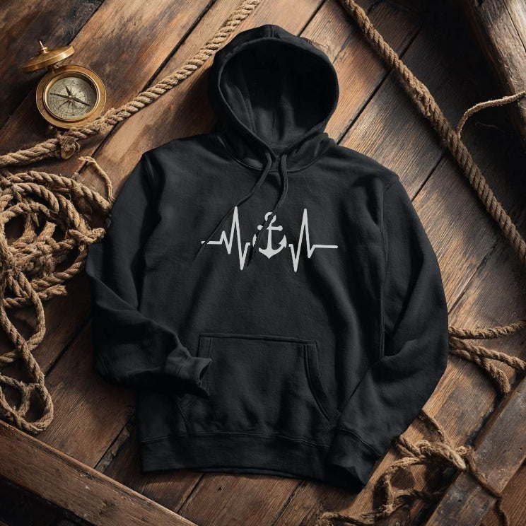 Hoodie Heartbeat Anker – Maritimer Kapuzenpullover für Herren | CPTN Wear